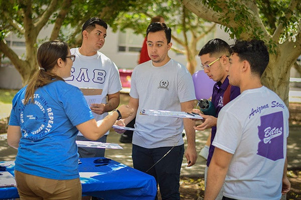 ASU students at the 2019 National Voter Registration Day event at ASU’s Tempe campus