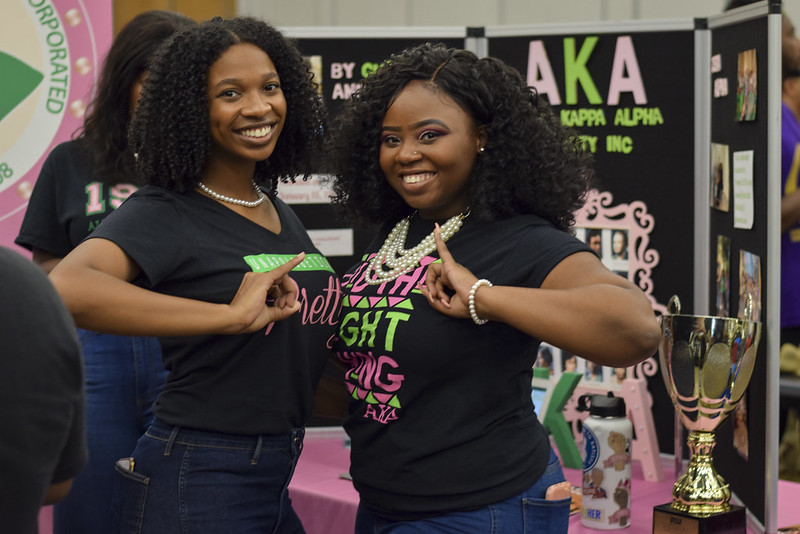 Two Alpha Kappa Alpha members at ASU's multicultural Greek Open House