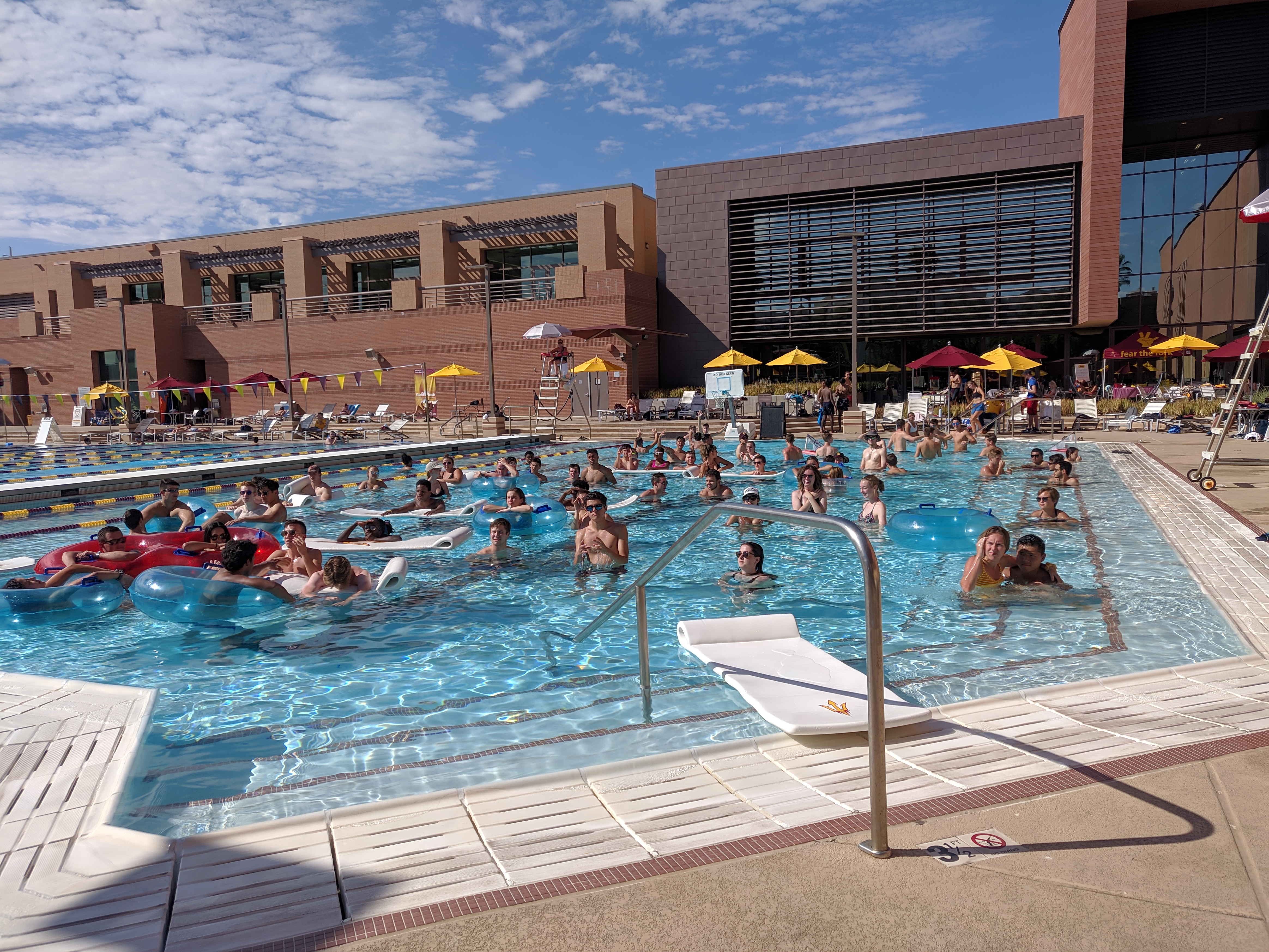 ASU students in the pool at the Sun Devil Fitness Complex