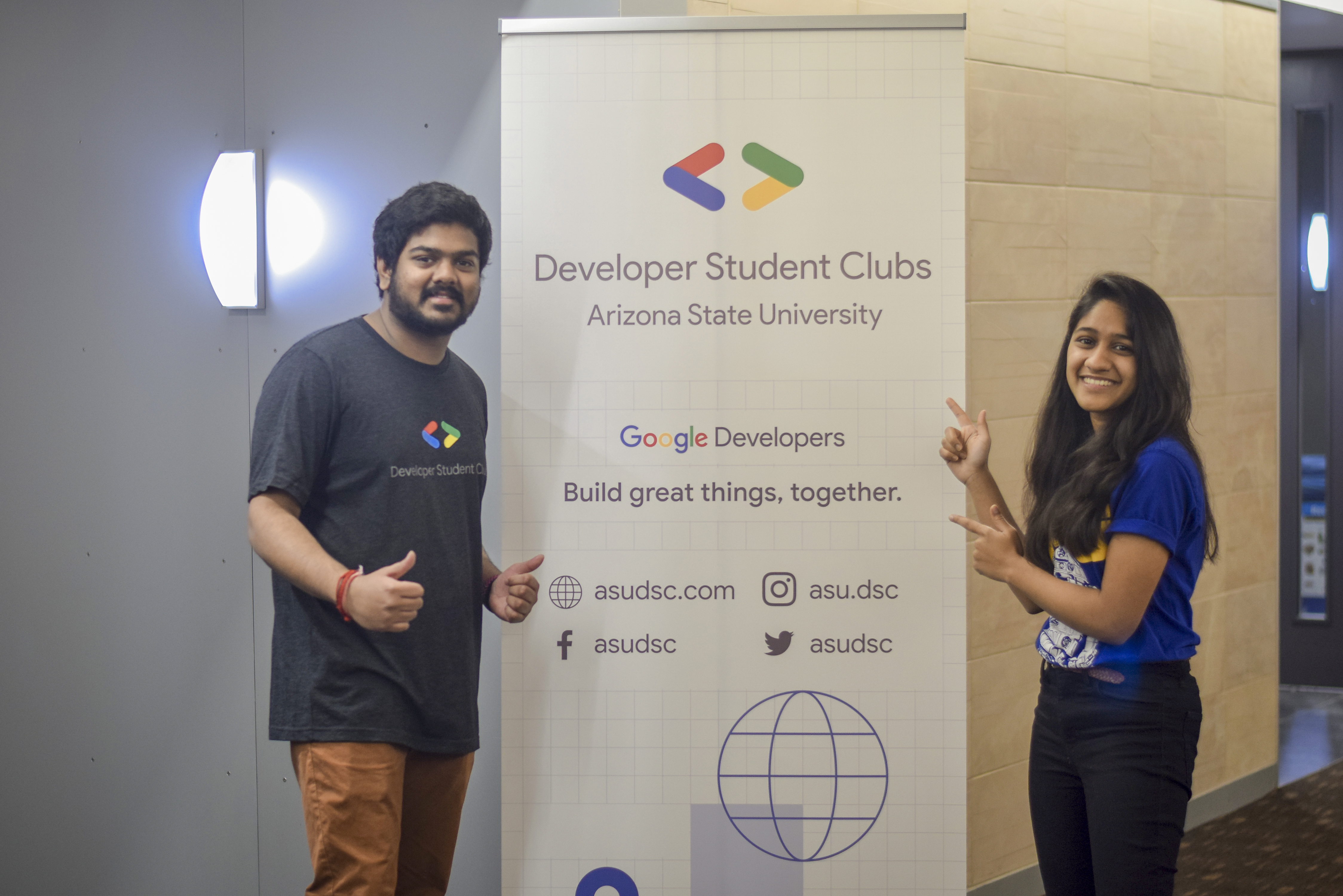 Vipanchi Chacham at a Google Developer club meeting at ASU