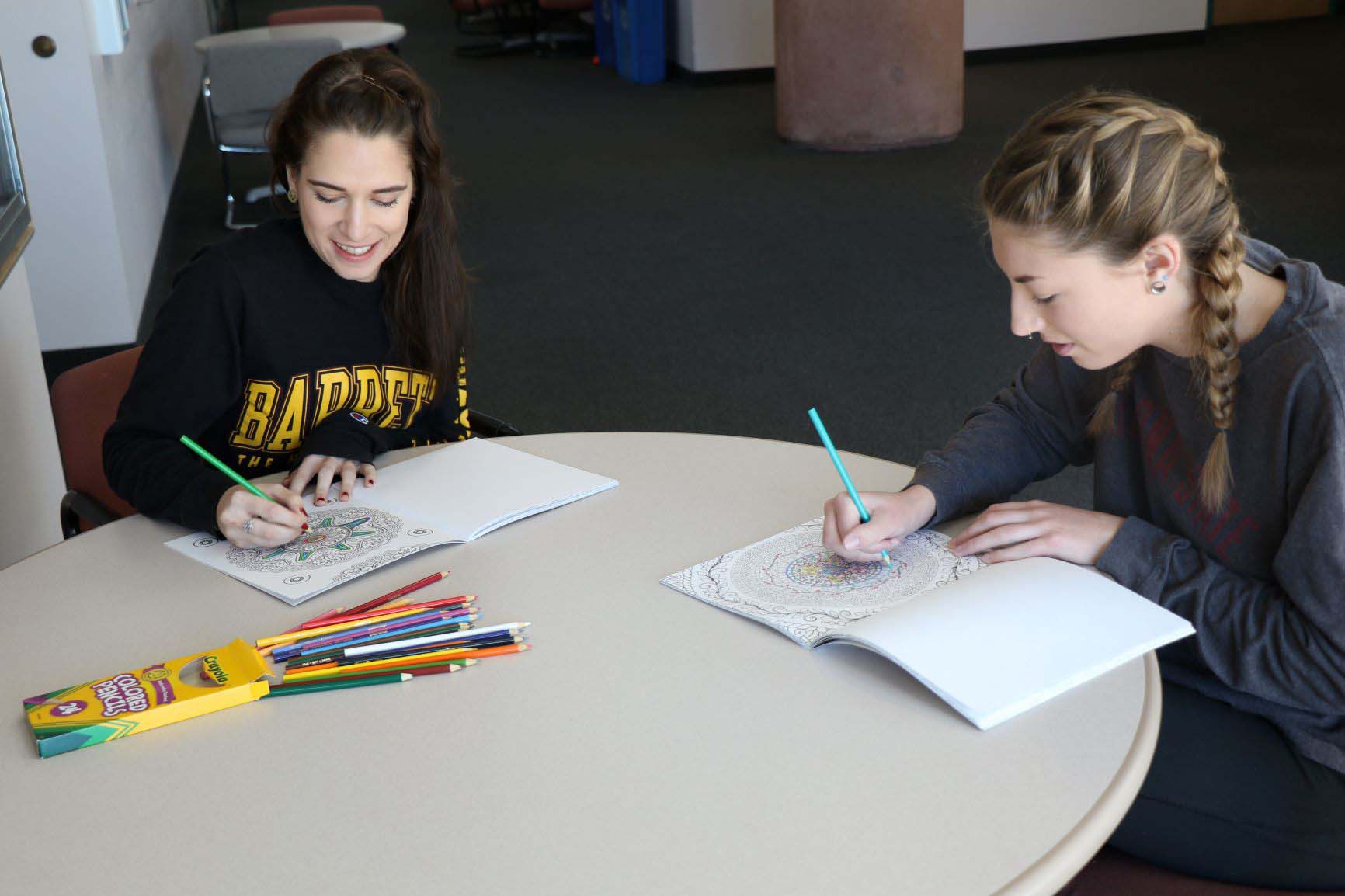 ASU students color to relax
