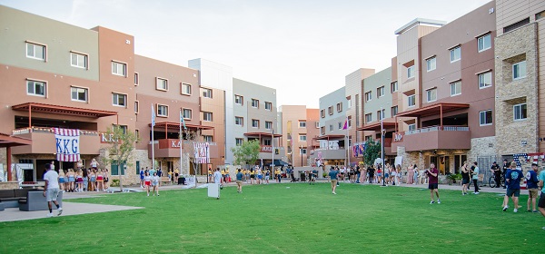 Interfraternity Council's Walkaround for recruitment at the Greek Leadership Village at ASU