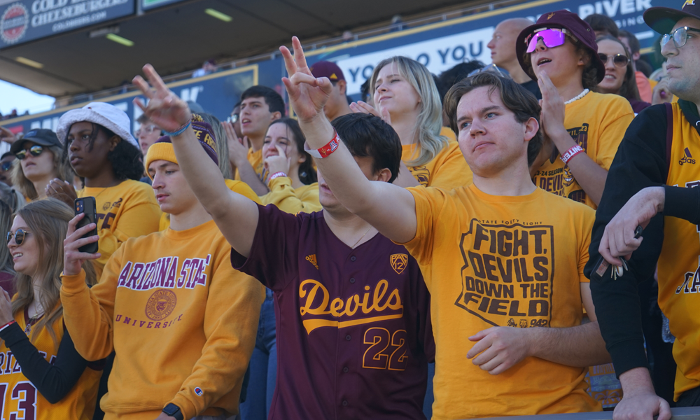 Sun Devils in the Inferno — The hottest student section in the country. | Photo by Devon Baggot, ASU Student Life