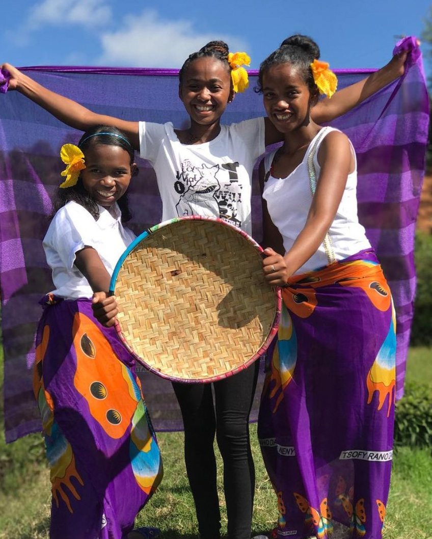 Students celebrate their heritage in Madagascar.