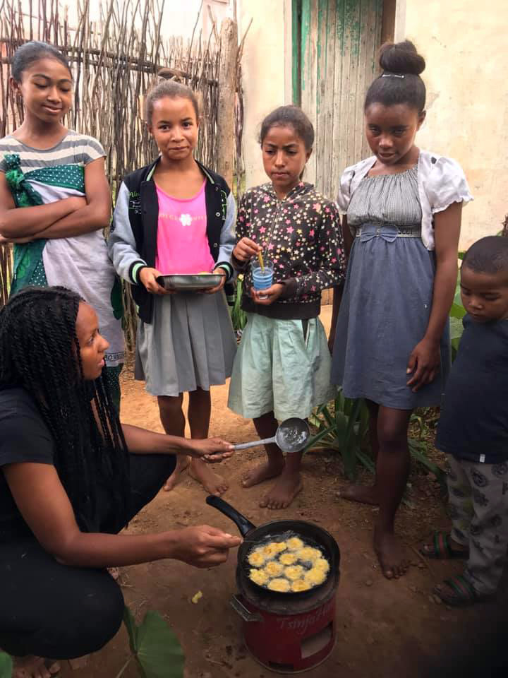 Jennifer Manzanillo teaches life skills to young Madagascar students.