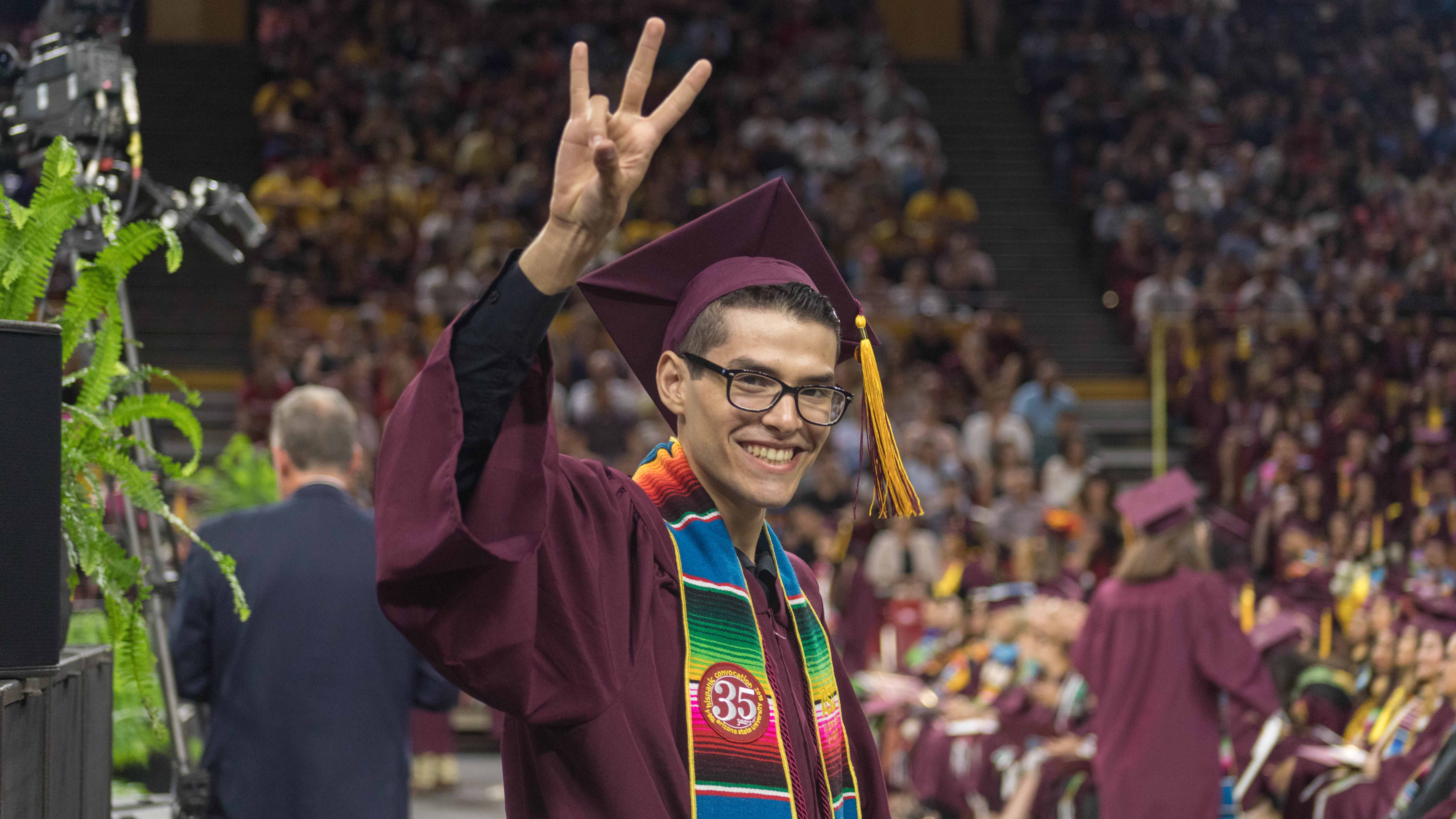 Miguel Gutierrez graduates from ASU at the spring 2019 Hispanic convocation