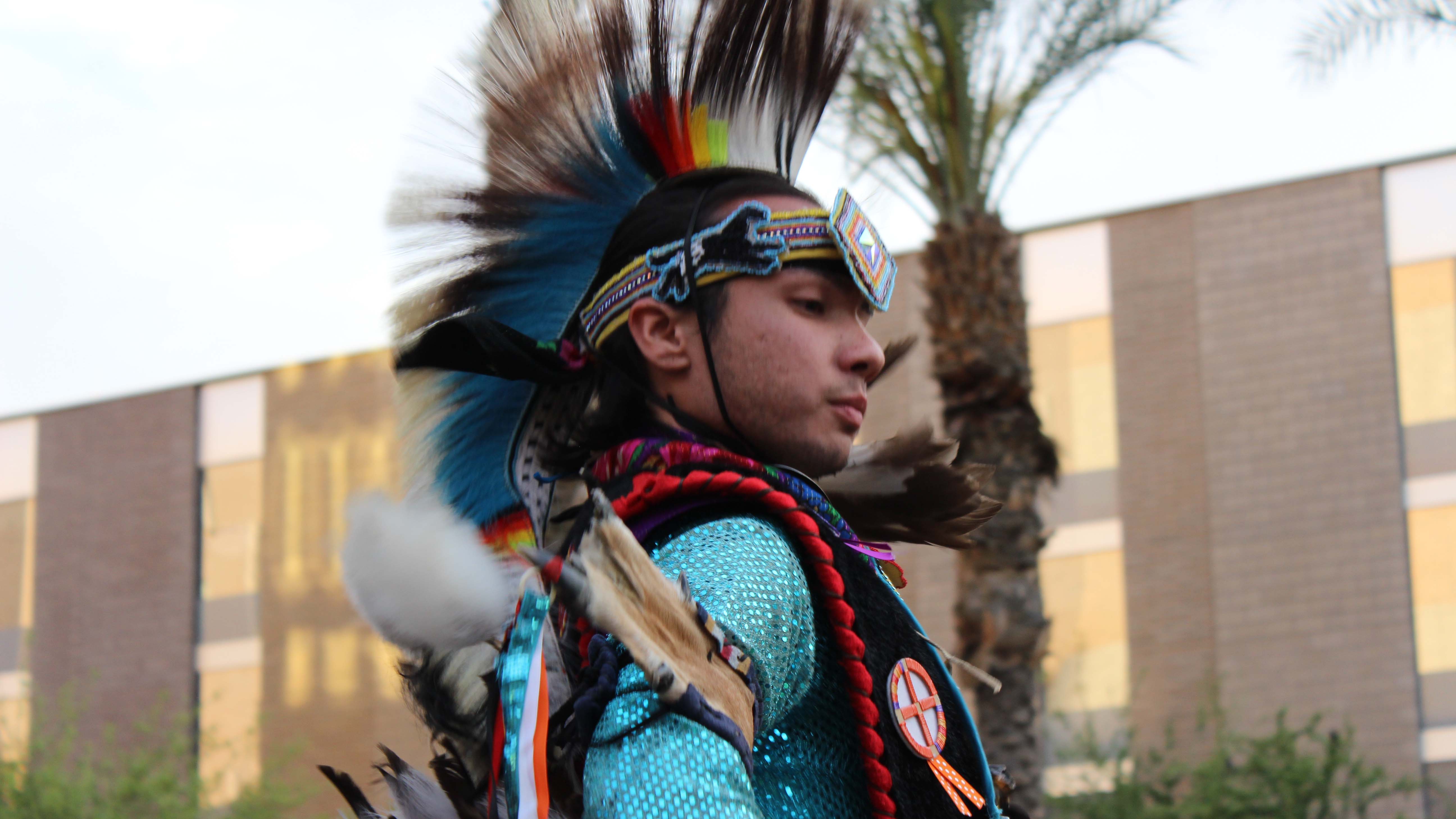 ASU student does a traditional Native American dance