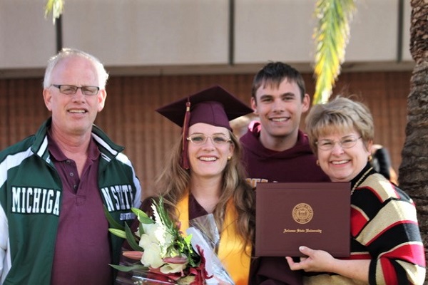 Dobbertein ASU Family at an ASU graduation